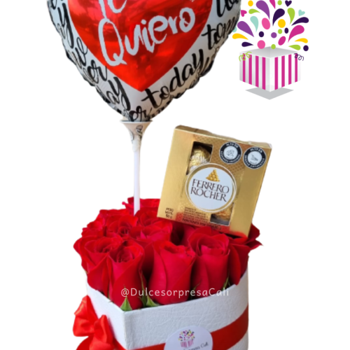 CORAZON con rosas - san valentin - dulce sorpresa cali