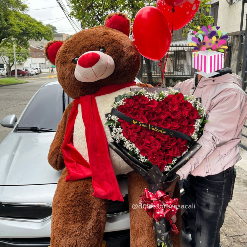 oso rosas san valentin
