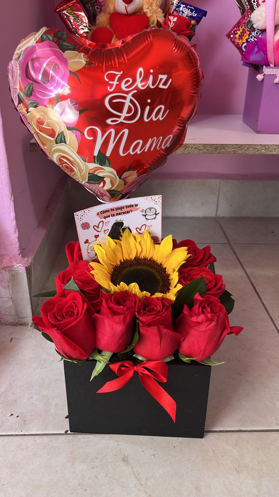 Reina de Mi vida cubo de rosas