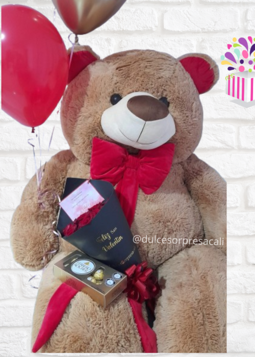 oso con rosas- san valentin 1